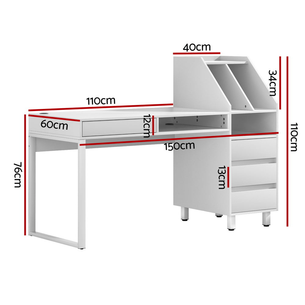 Computer Desk Office Study Desks Table Drawer Bookshelf Fast shipping On sale