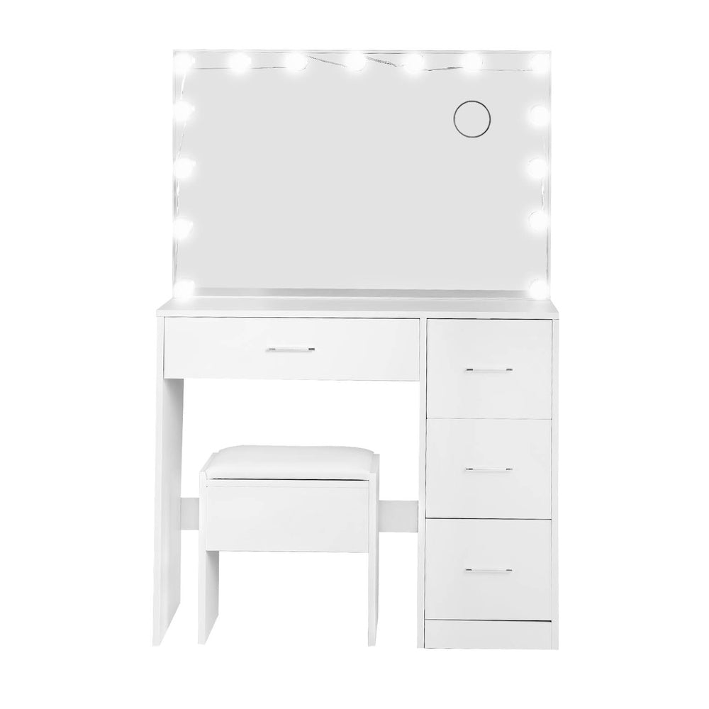 Dressing Table Set Stool 15 Led Bulbs White Darcy Fast shipping On sale