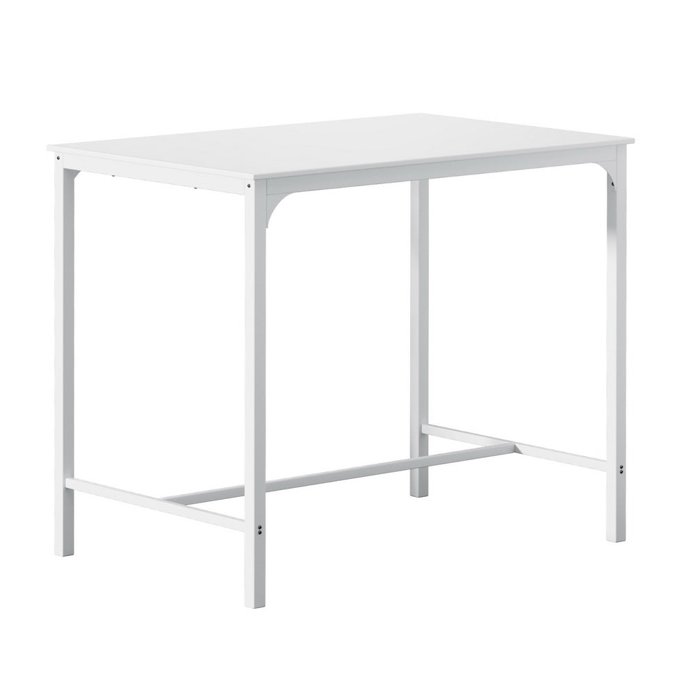 Bar Table Dining Desk High Kitchen Shelf Metal Legs Cafe Pub White Fast shipping On sale