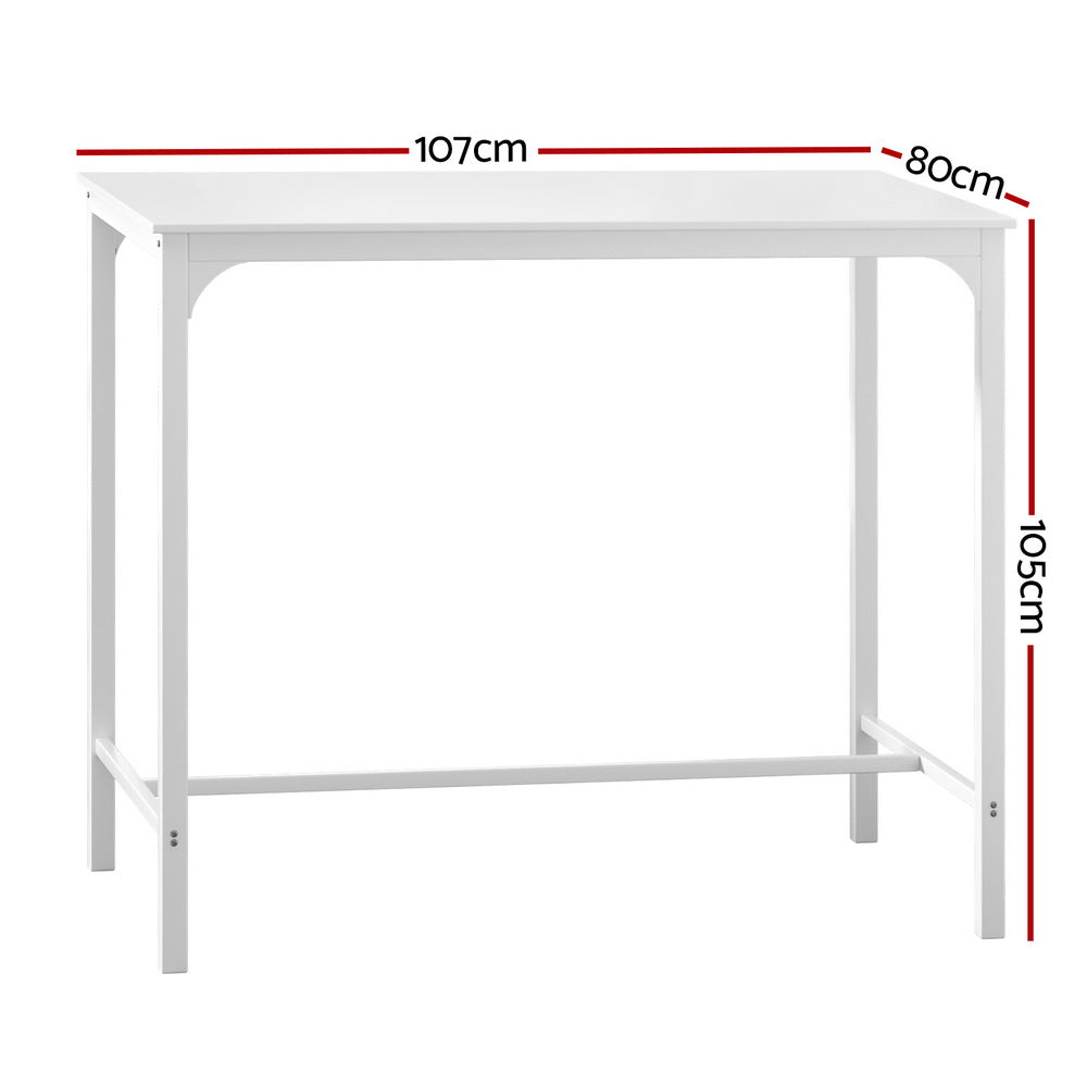 Bar Table Dining Desk High Kitchen Shelf Metal Legs Cafe Pub White Fast shipping On sale