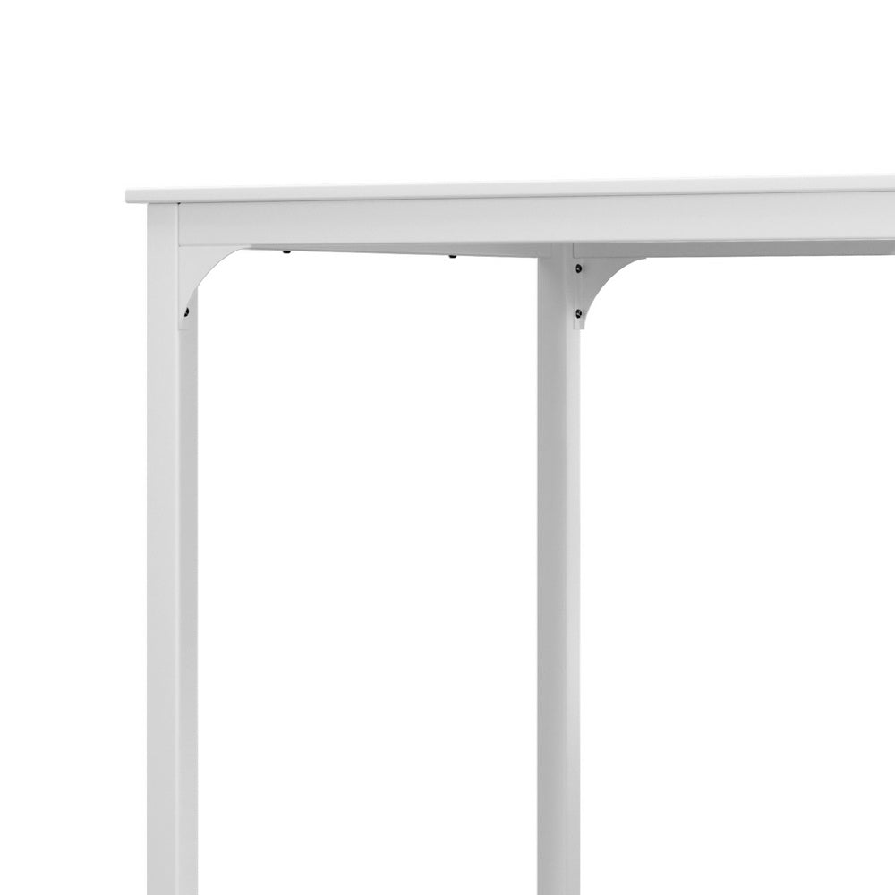 Bar Table Dining Desk High Kitchen Shelf Metal Legs Cafe Pub White Fast shipping On sale