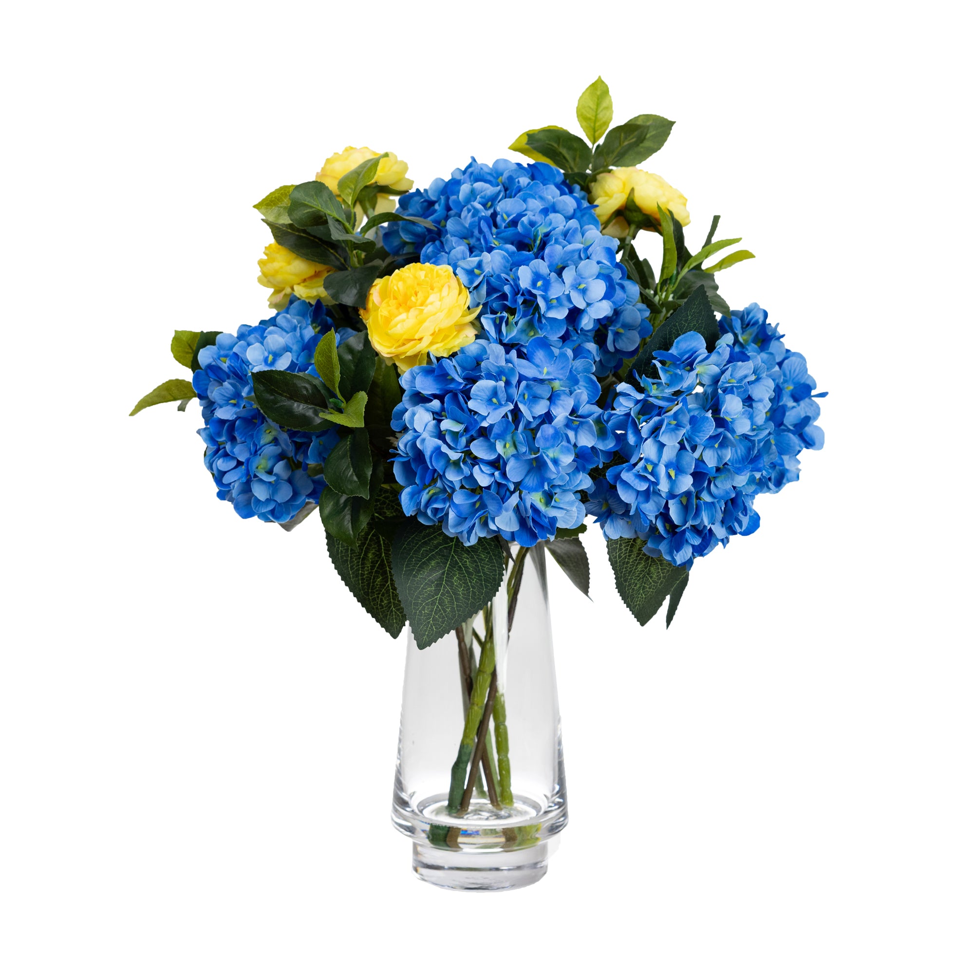 Hydrangea Artificial Fake Plant Decorative Mixed Arrangement 50cm In Glass Fast shipping On sale