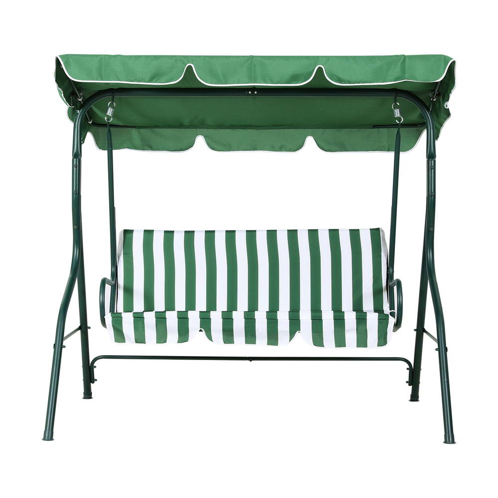 Outdoor Swing Chair Garden Bench Furniture Canopy 3 Seater White Green Fast shipping On sale