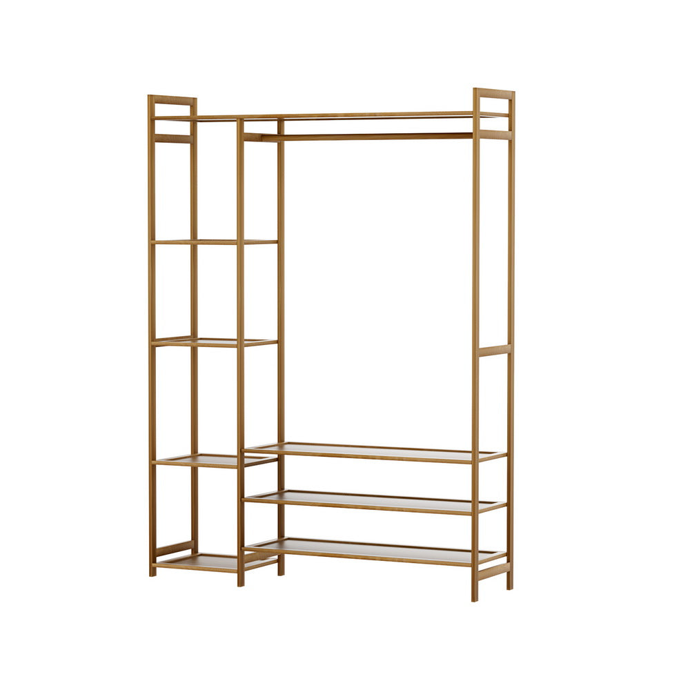 Clothes Rack Coat Stand 8 Shelves Bamboo Fast shipping On sale