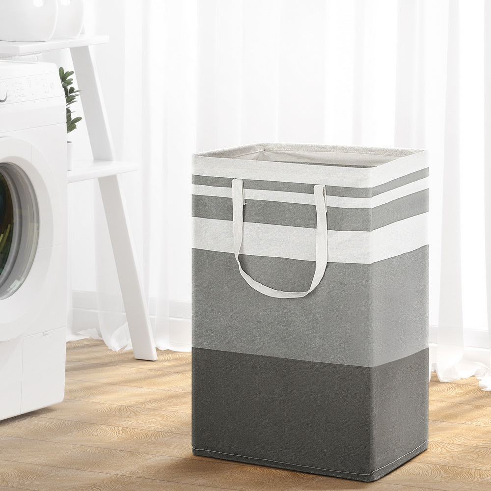 2X Laundry Basket Hamper Foldable White Grey Bathroom Hampers Fast shipping On sale