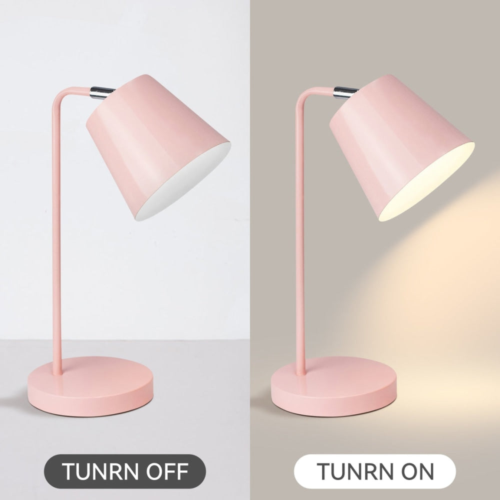 Celes Metal Table Desk Lamp Adjustable Shade - Pink Fast shipping On sale