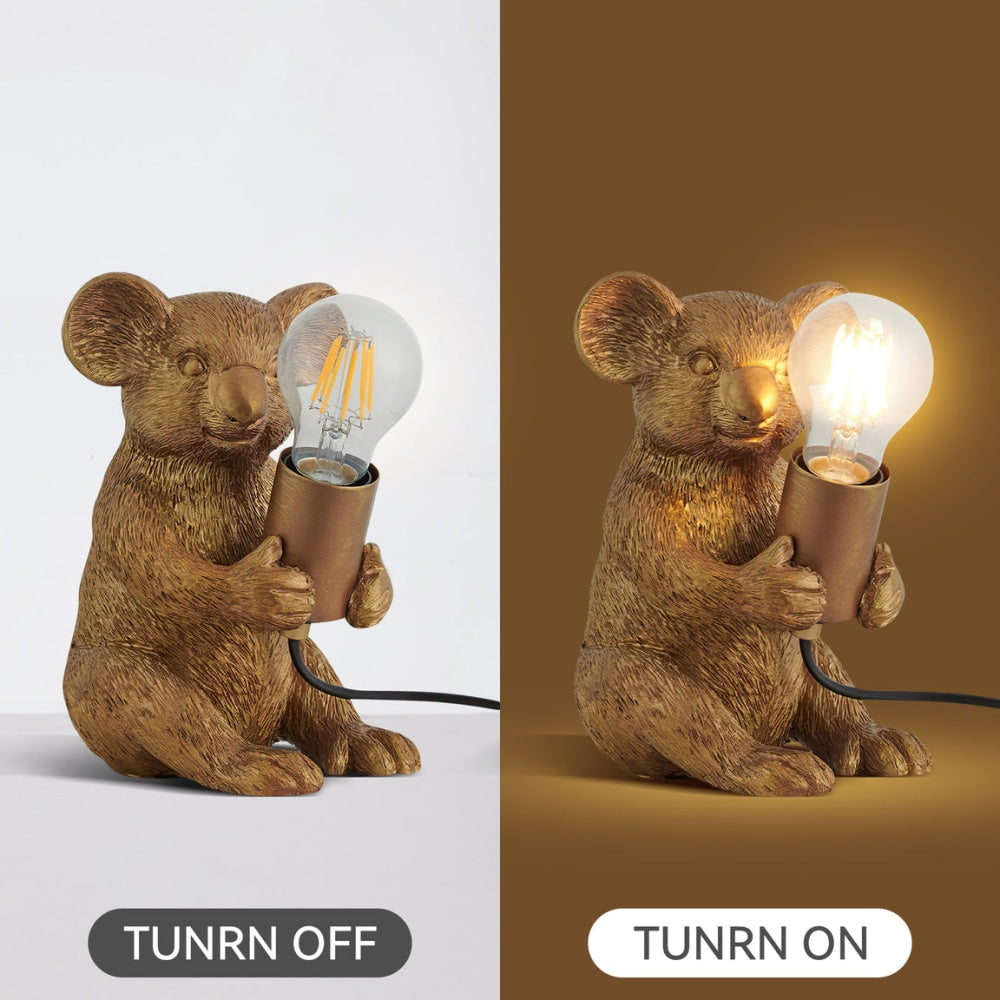 Eleanor Sitting Koala Decorative Accent Single Bulb Table Lamp Light - Gold Fast shipping On sale