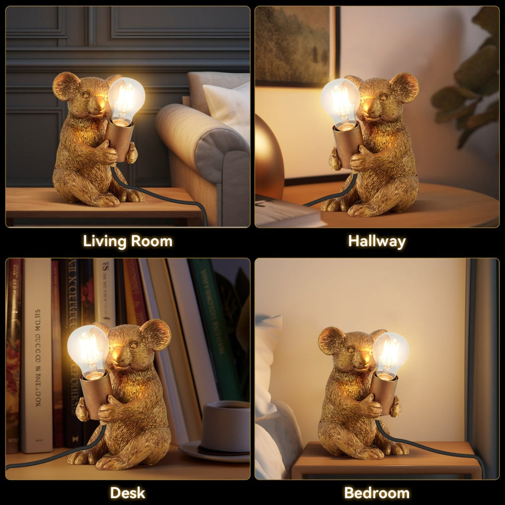 Eleanor Sitting Koala Decorative Accent Single Bulb Table Lamp Light - Gold Fast shipping On sale