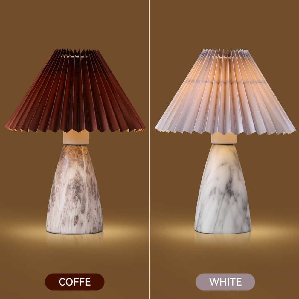 Clara Modern Classic Single Bulb Ceramic Table Lamp Light Pleated Fabric Shade - Brown Color Fast shipping On sale