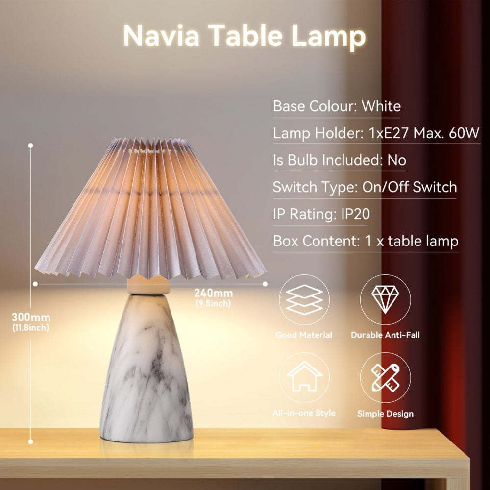 Clara Modern Classic Single Bulb Ceramic Table Lamp Light Pleated Fabric Shade - Grey Color Fast shipping On sale