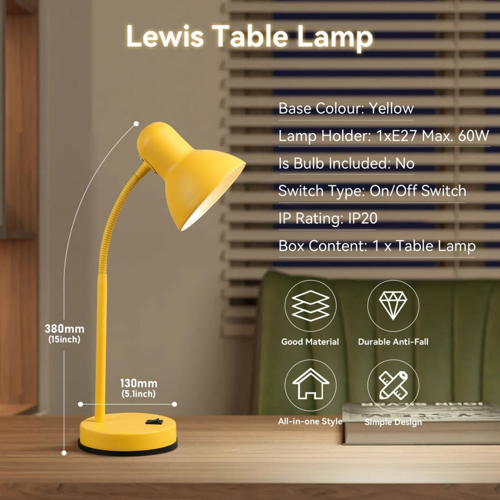 Day Peep Minimalist Classic Table Desk Office Lamp Light Metal Shade - Yellow Fast shipping On sale