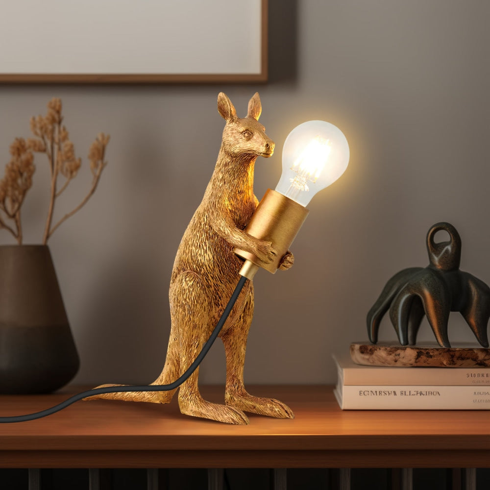 Eleanor Standing Kangaroo Decorative Accent Single Bulb Table Lamp Light - Gold Fast shipping On sale