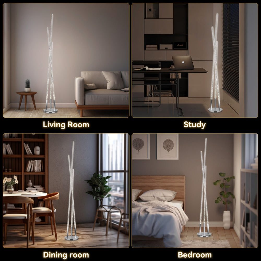 Extro LED Modern Elegant Free Standing Reading Light - Chrome Floor Lamp Fast shipping On sale