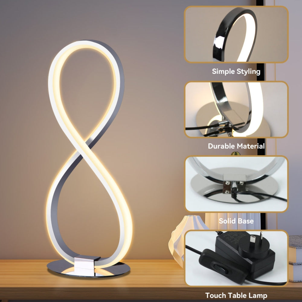 Eternal LED Twisted Metal Table Desk Lamp Elegant Accent Light - Chrome Fast shipping On sale