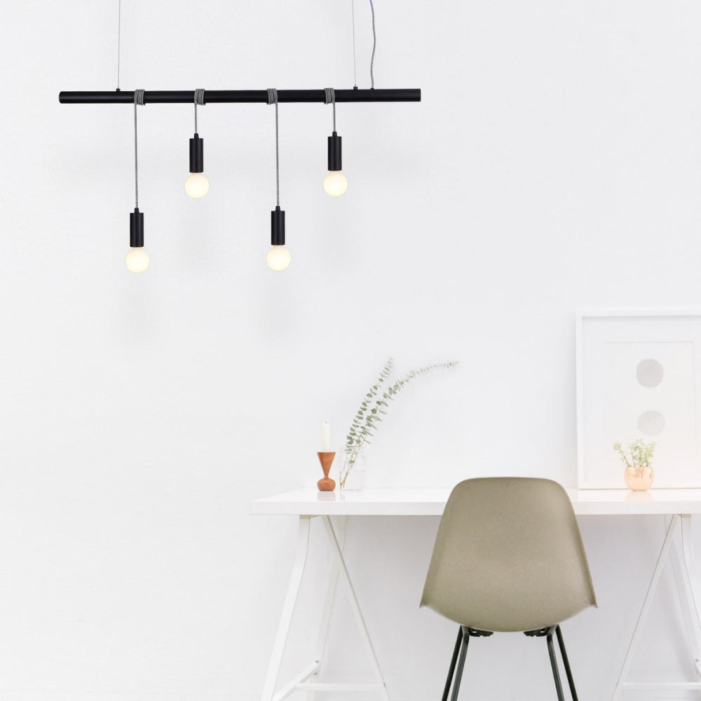 Bannister 4 Lights Modern Elegant Pendant Lamp Ceiling Light - Black Fast shipping On sale