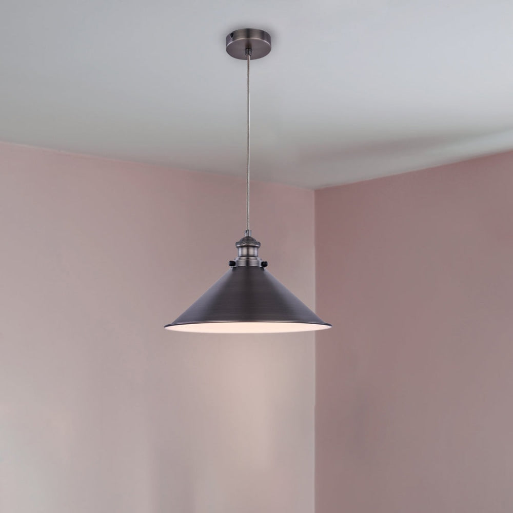 Ambrose 1 - Light Modern Metal Shade Pendant Lamp Light Pewter Fast shipping On sale