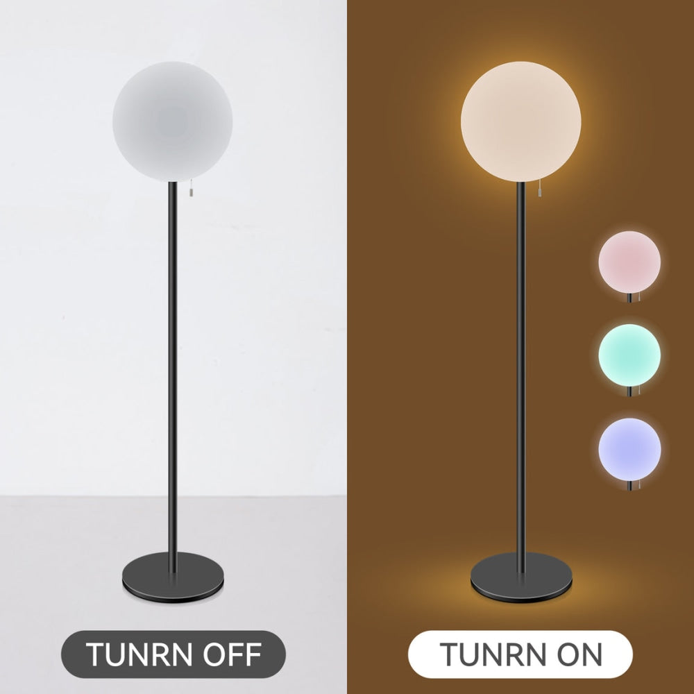 Cahaya Modern LED Mood Metal Floor Lamp Light with 30CM DC Power Round Plastic Shade - Black Fast shipping On sale