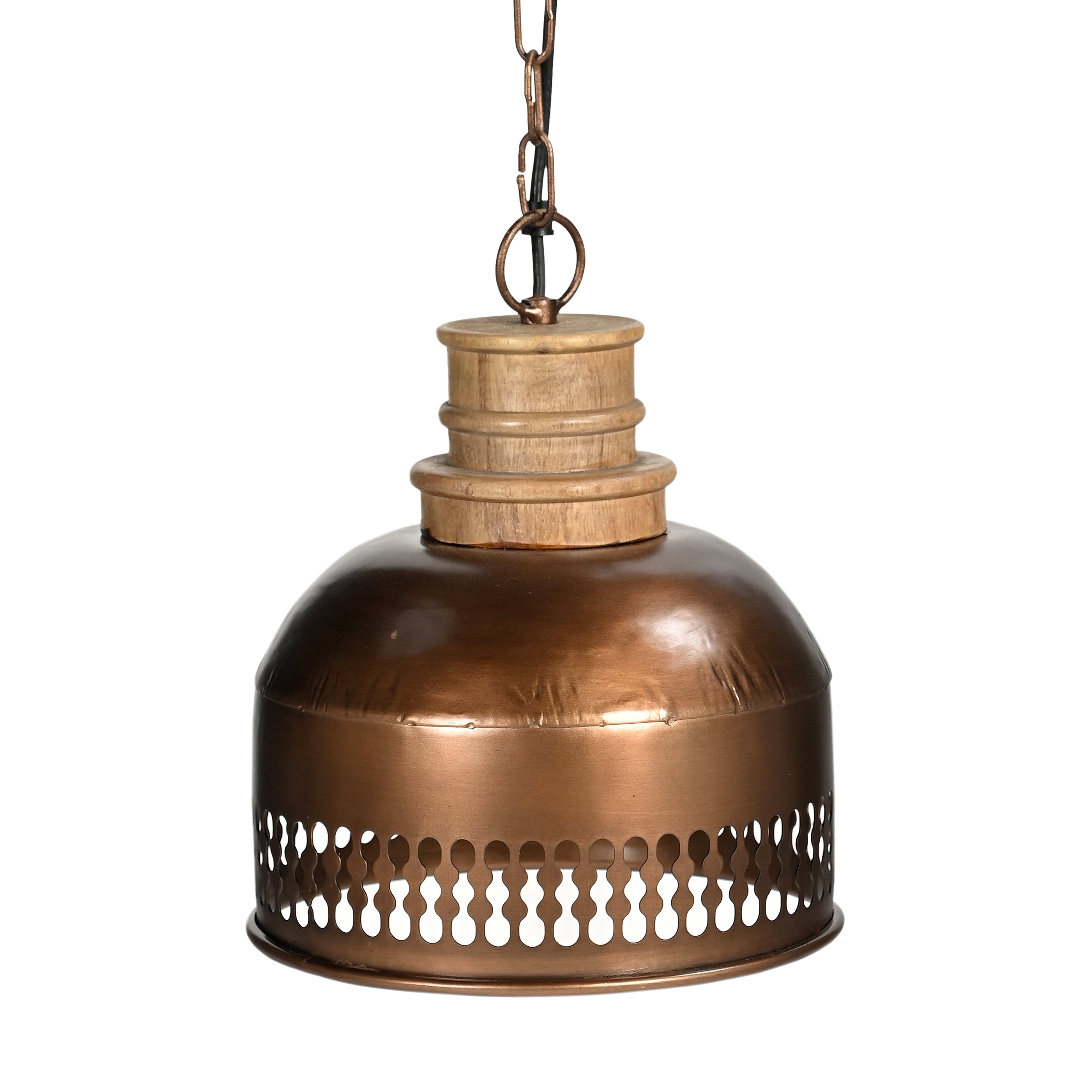 Billy Copper Cut-Out And Wood Rustic Lamp Shade Pendant Fast shipping On sale