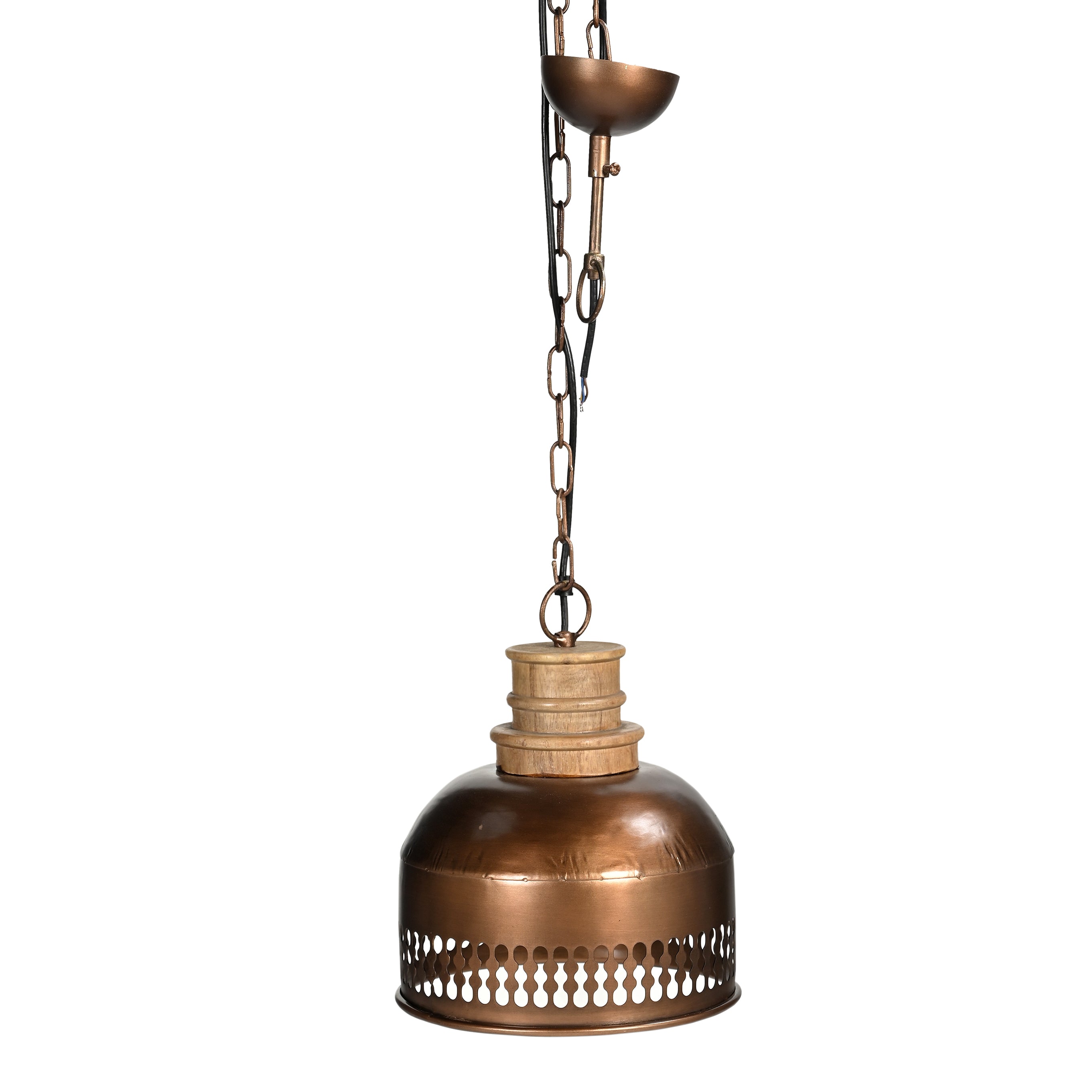 Billy Copper Cut-Out And Wood Rustic Lamp Shade Pendant Fast shipping On sale