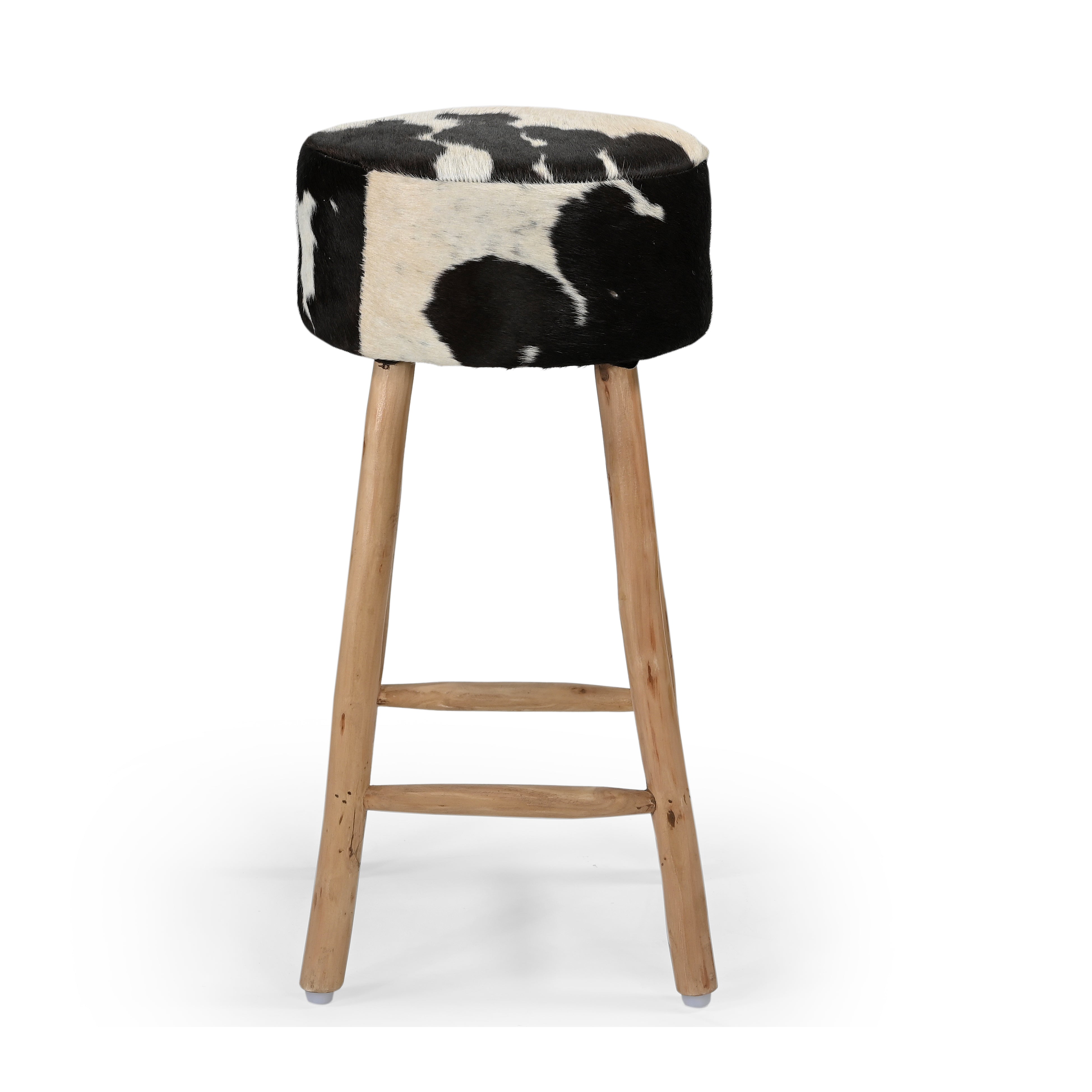 Amari Cowhide Kitchen Counter Bar Stool 78cm Wooden Legs Fast shipping On sale