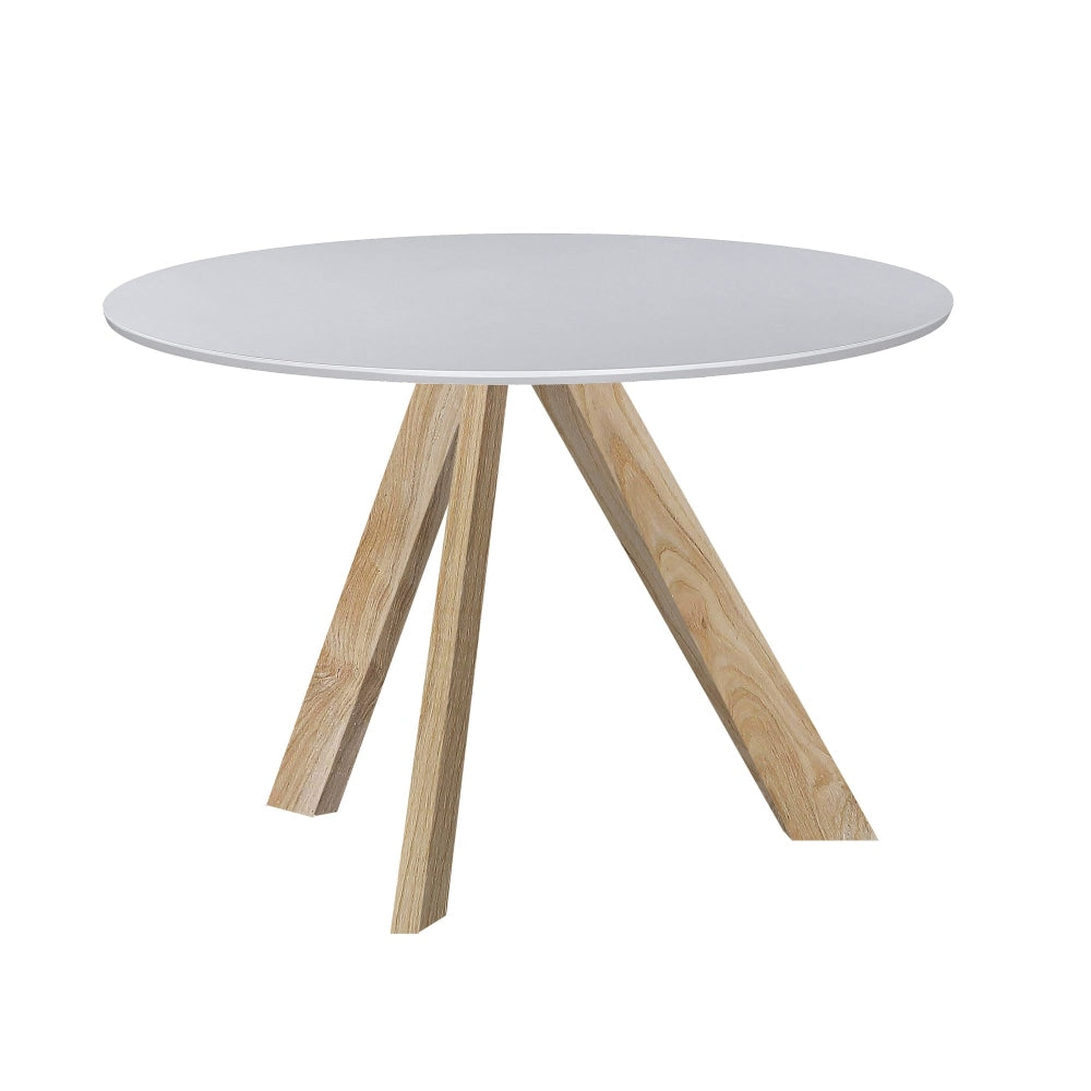 Morrison Wooden Round Dining Table 120cm Solid Timber Legs - White Fast shipping On sale