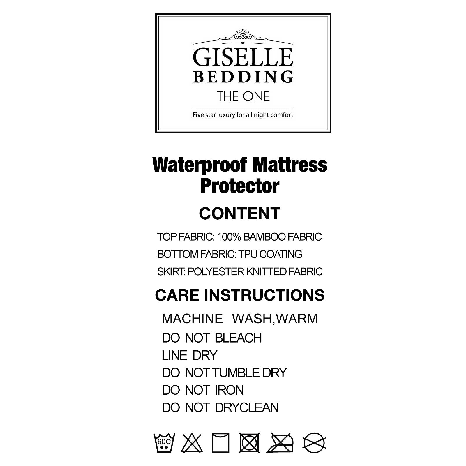 Bedding Single Size Waterproof Bamboo Mattress Protector