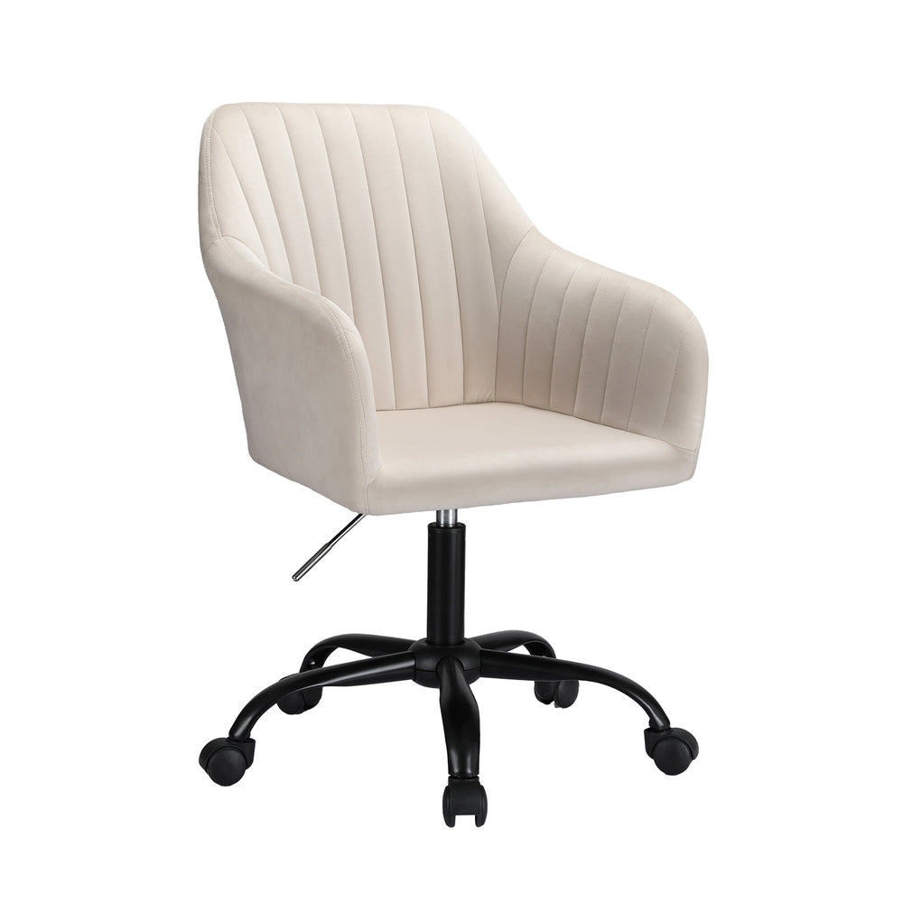 Office Chair Velvet Seat Cream Fast shipping On sale