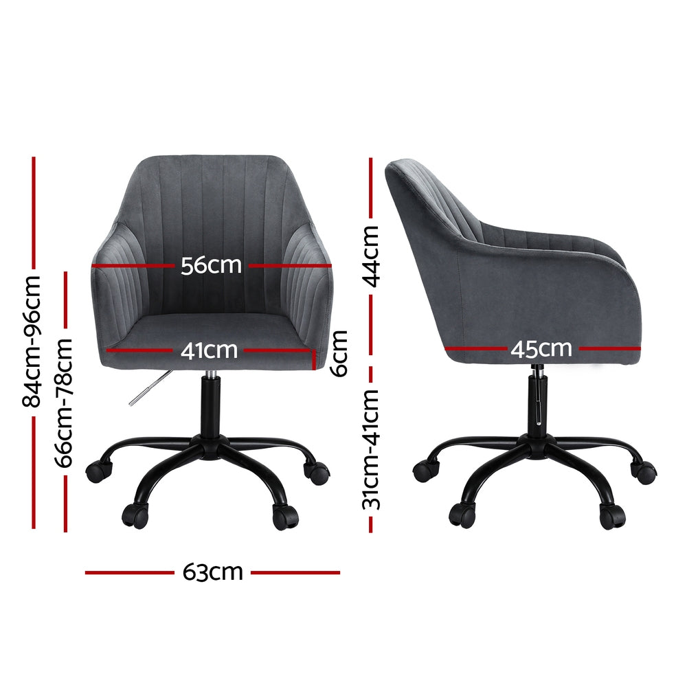 Office Chair Velvet Seat Dark Grey Fast shipping On sale