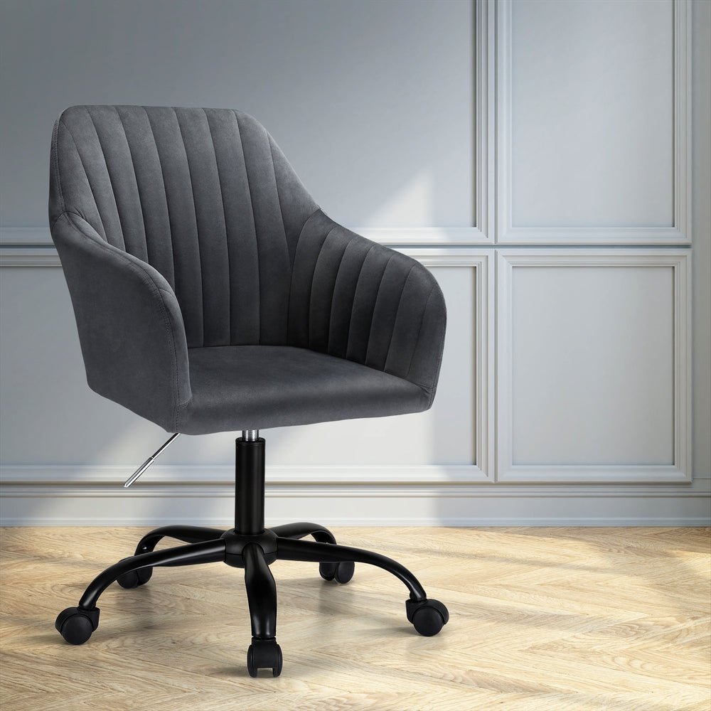 Office Chair Velvet Seat Dark Grey Fast shipping On sale