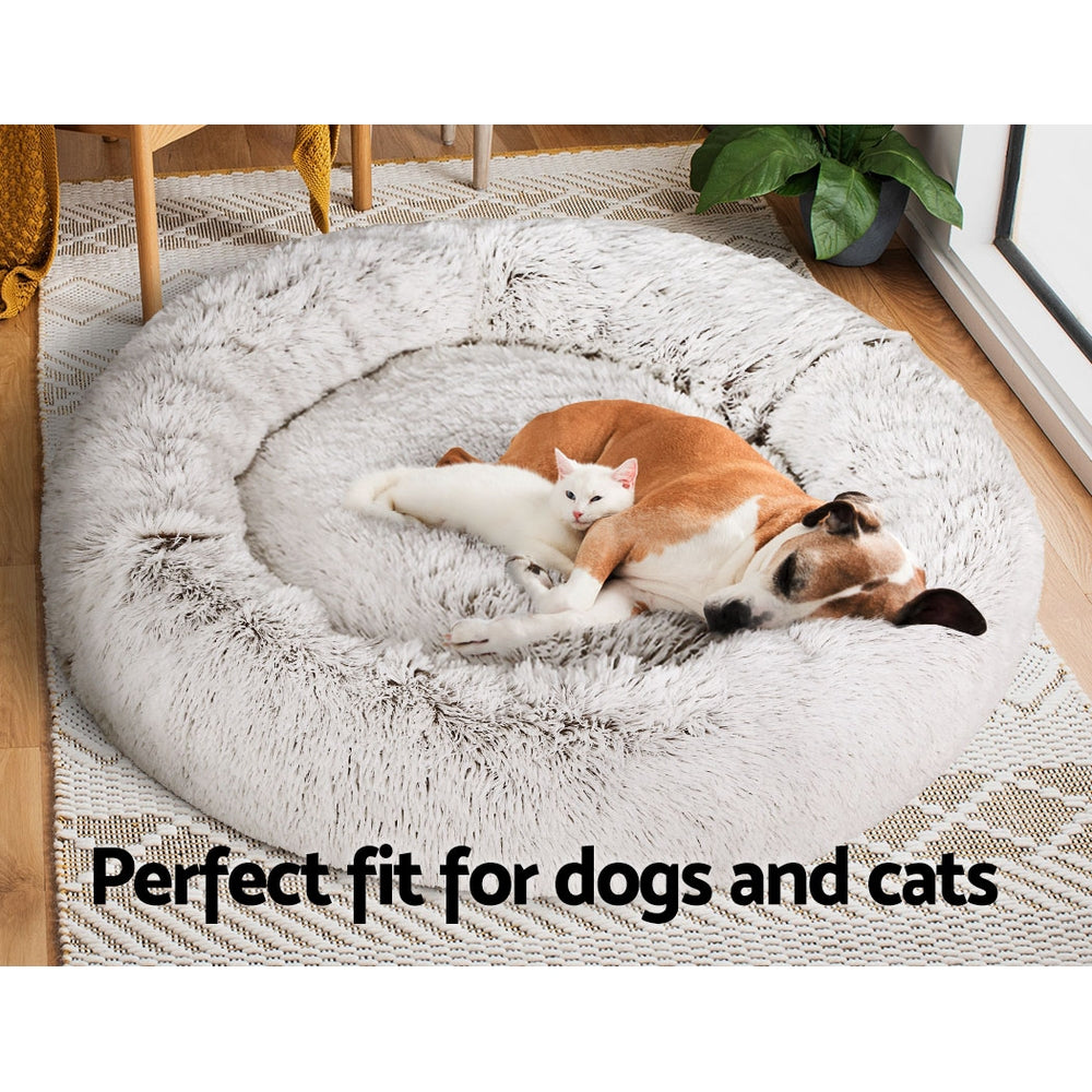 Pet Bed Dog Cat Calming Bed Extra Large 110cm White Sleeping Comfy Washable