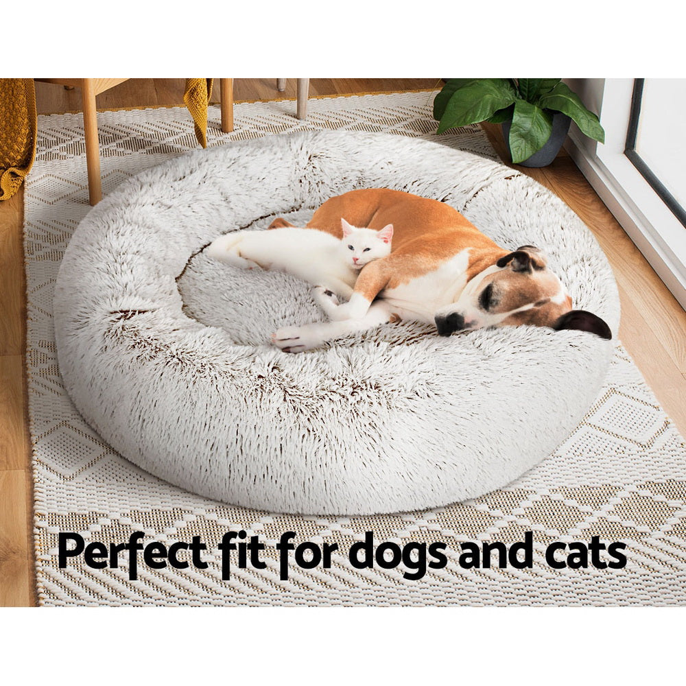 i.Pet Pet bed Dog Cat Calming Pet bed Large 90cm White Sleeping Comfy Cave Washable