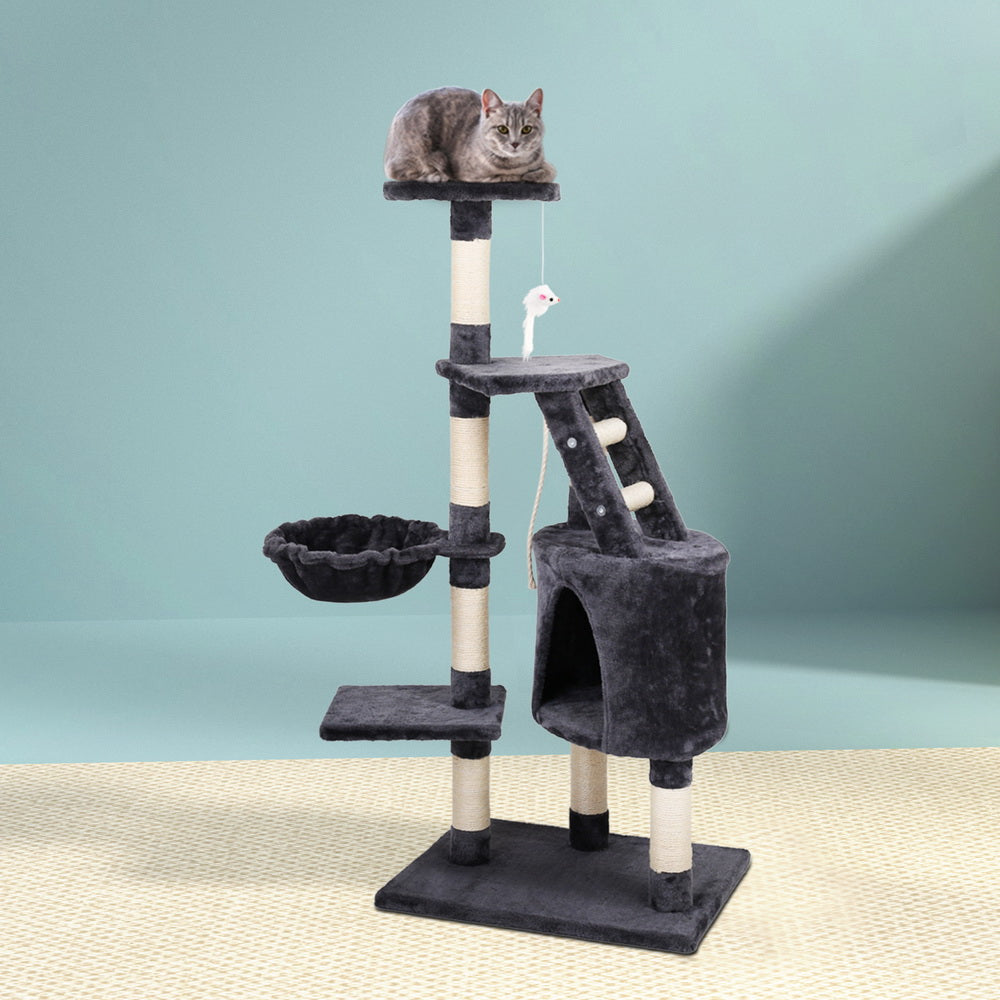 Cat Tree 120cm Trees Scratching Post Scratcher Tower Condo House Furniture Wood Multi Level