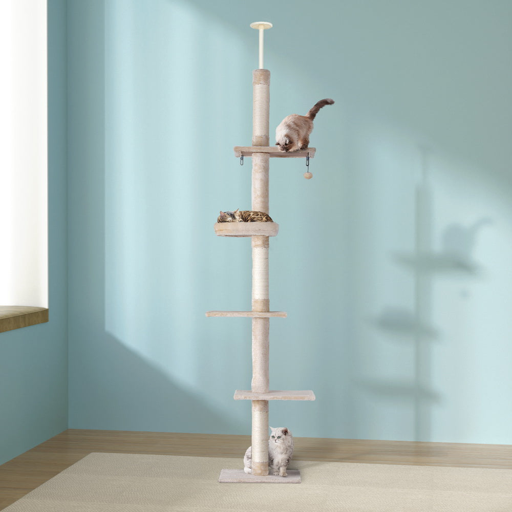 Cat Tree 290cm Tower Scratching Cats Post Scratcher Floor to Ceiling Bed Cares Fast shipping On sale