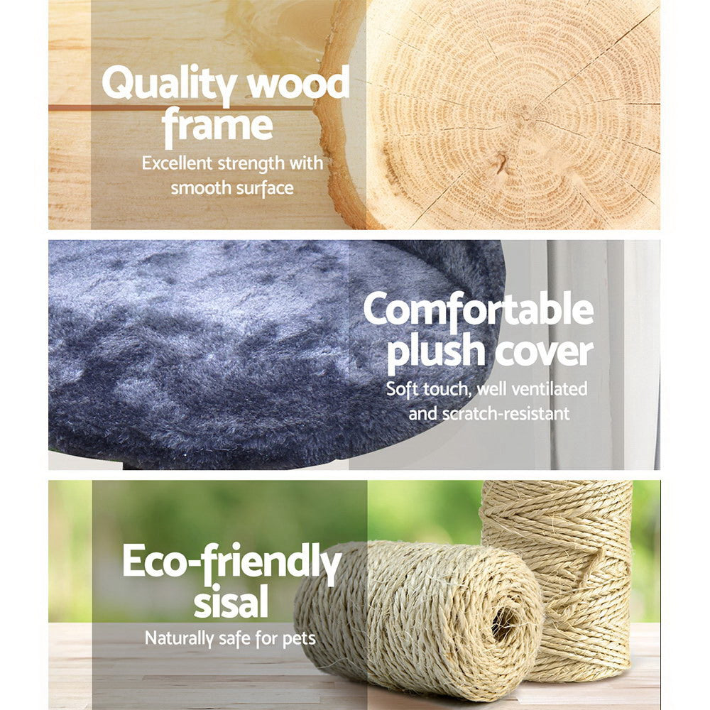 Cat Tree 100cm Trees Scratching Post Scratcher Tower Condo House Furniture Wood Steps