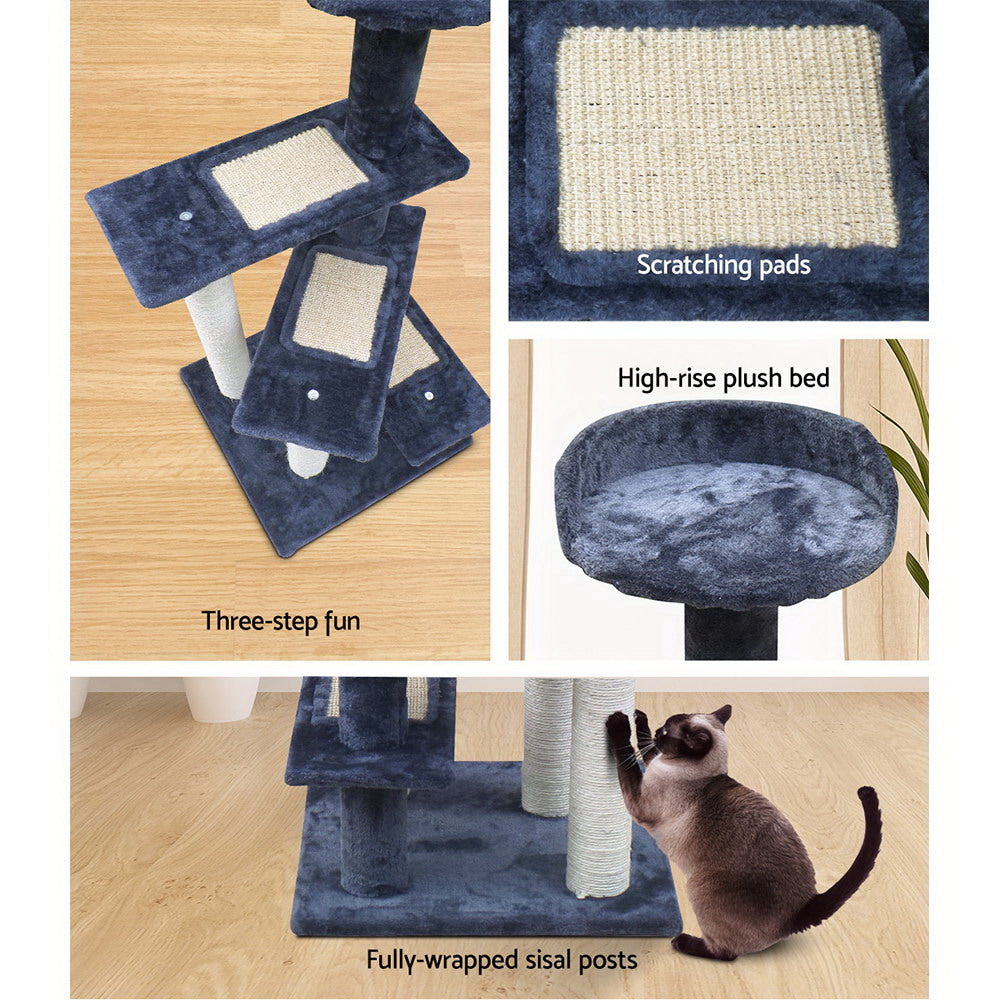 Cat Tree 100cm Trees Scratching Post Scratcher Tower Condo House Furniture Wood Steps