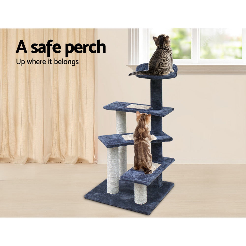 Cat Tree 100cm Trees Scratching Post Scratcher Tower Condo House Furniture Wood Steps