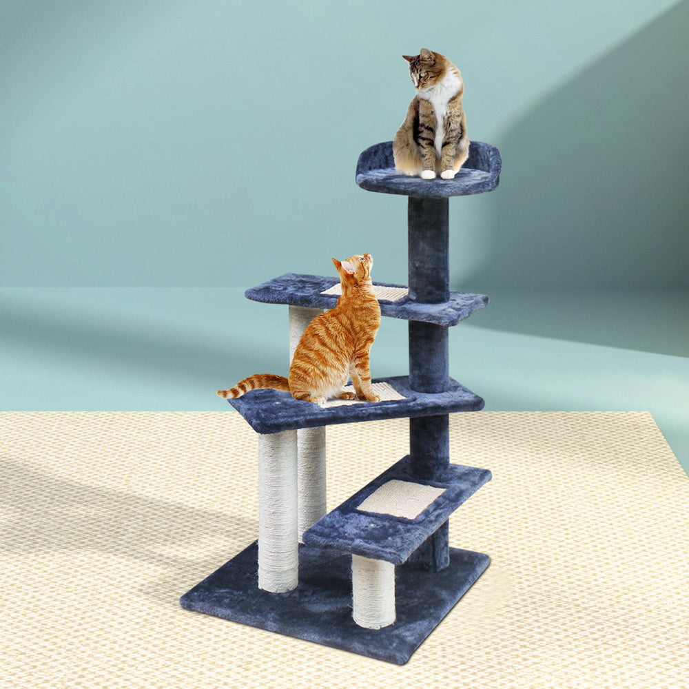 Cat Tree 100cm Trees Scratching Post Scratcher Tower Condo House Furniture Wood Steps