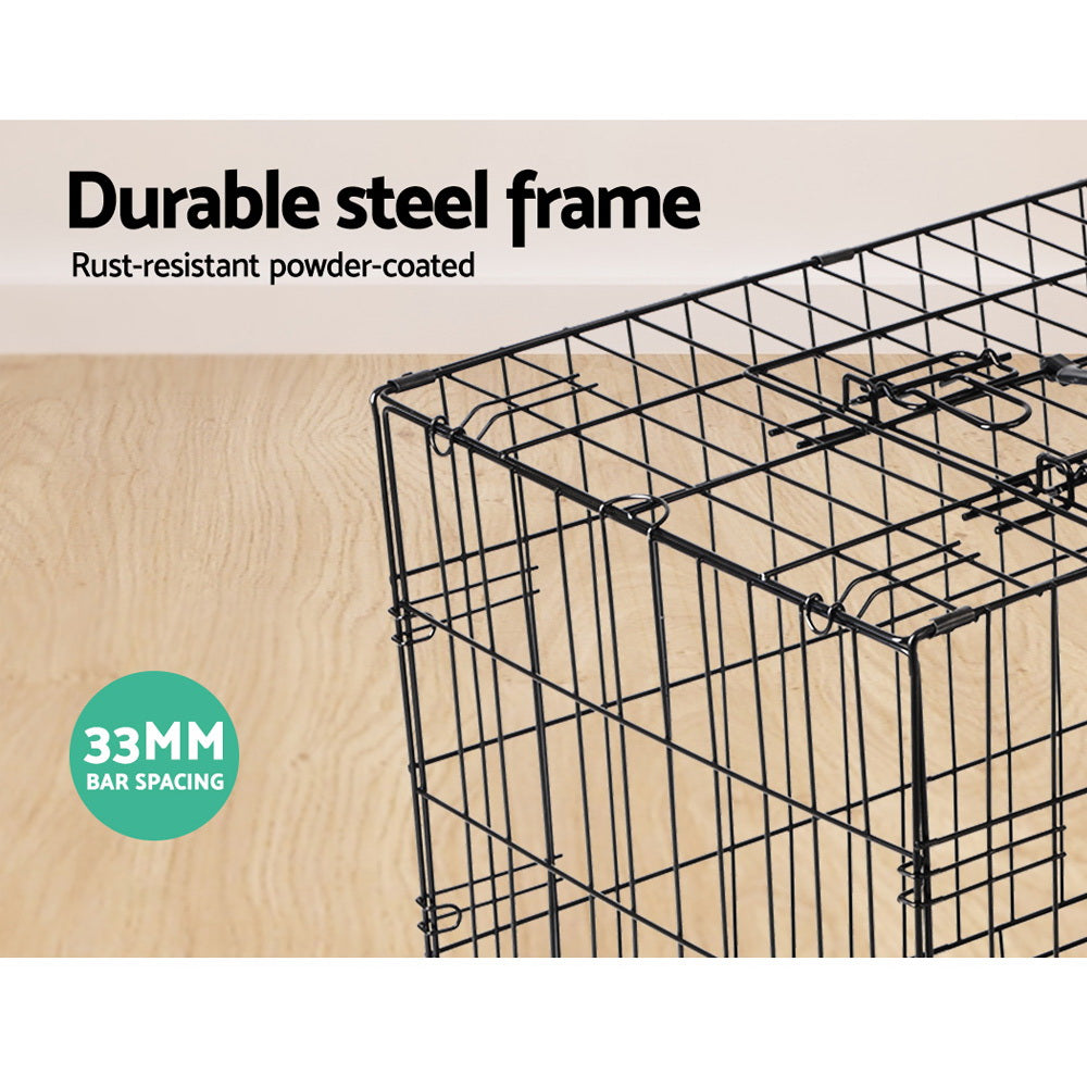 36inch Pet Dog Cat Fold Down Large Cage - Black