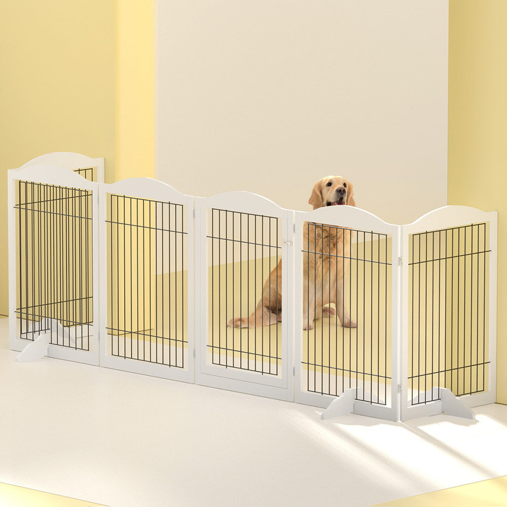 Dog Playpen Enclosure 6 Panel Pet Fence Wooden Play Pen Cares Fast shipping On sale