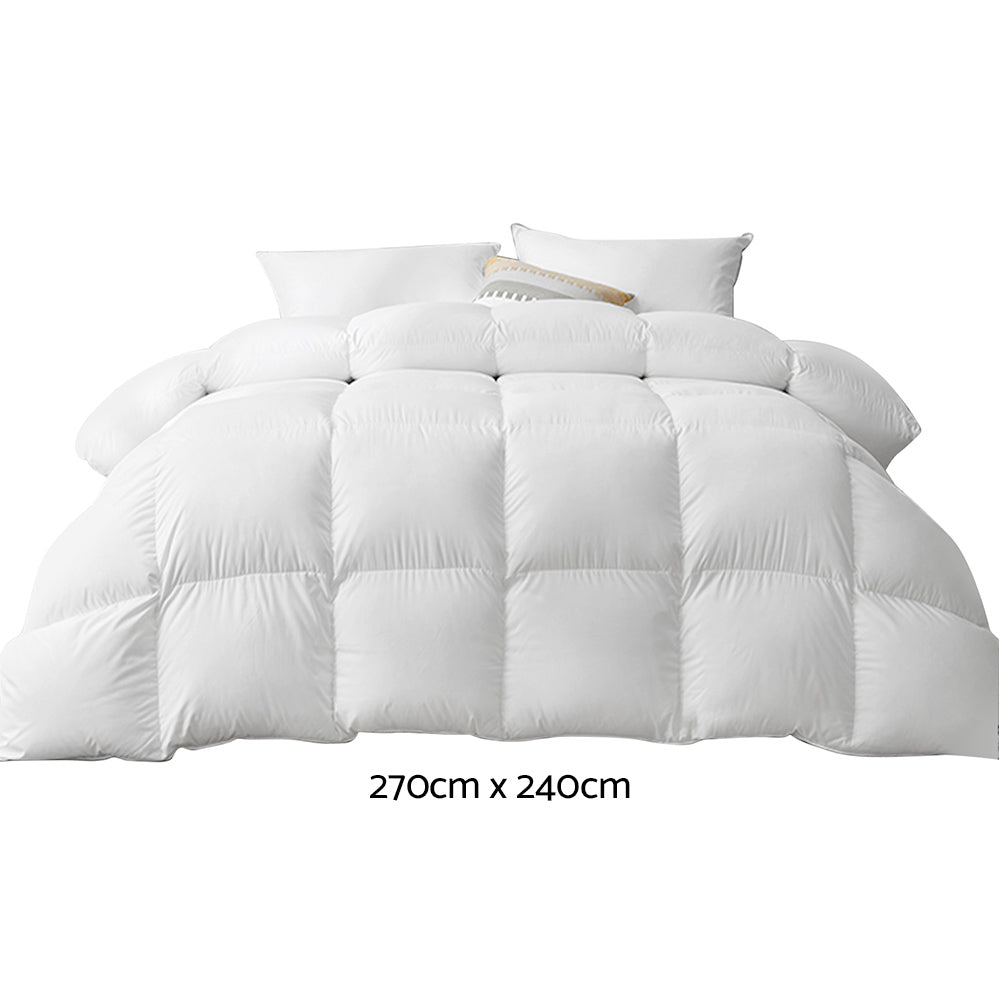 Bedding 800GSM Goose Down Feather Quilt Cover Duvet Winter Doona White Super King