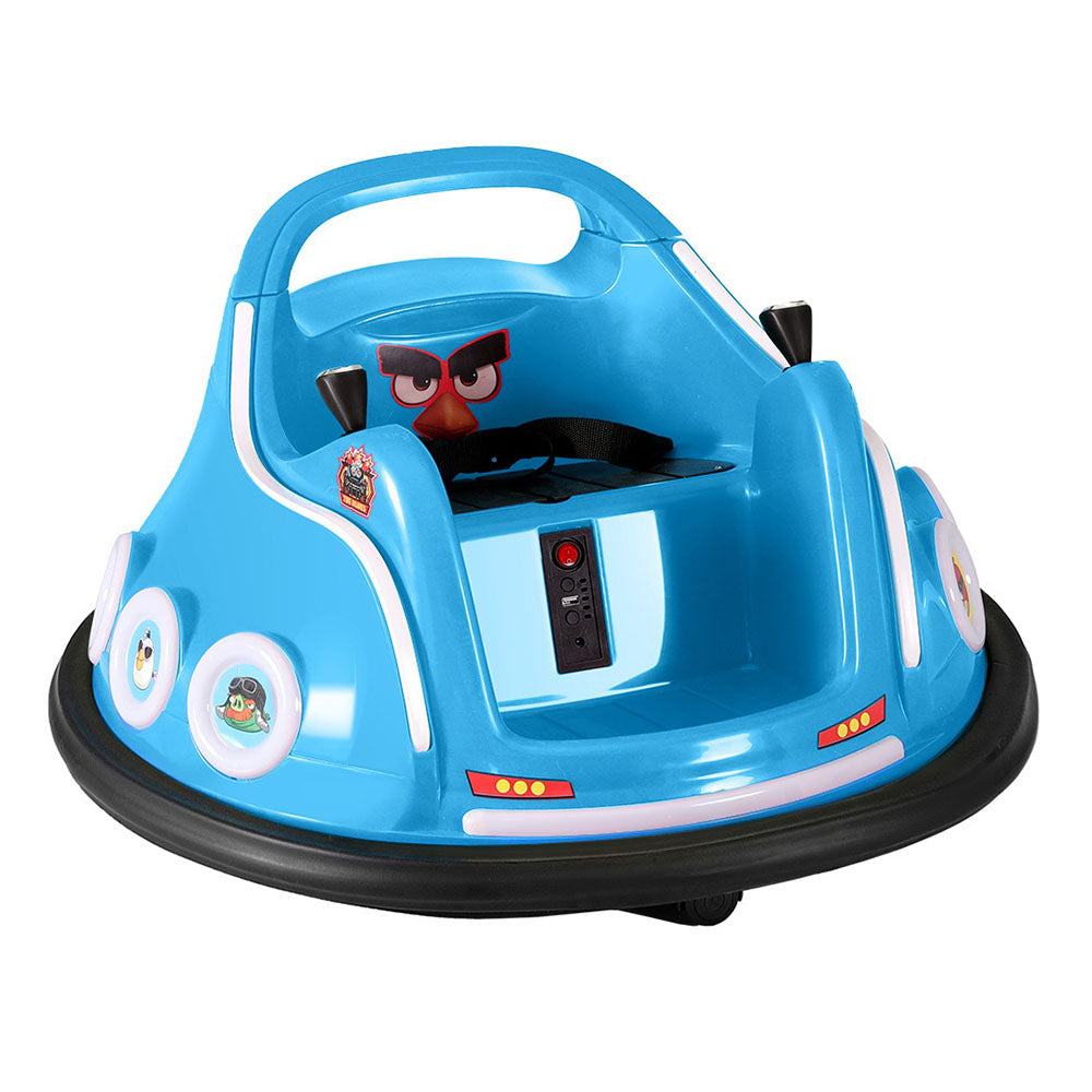 Kids Ride On Car Bumper Electric Toys Cars Light Remote Angry Birds Sticker Blue Fast shipping sale