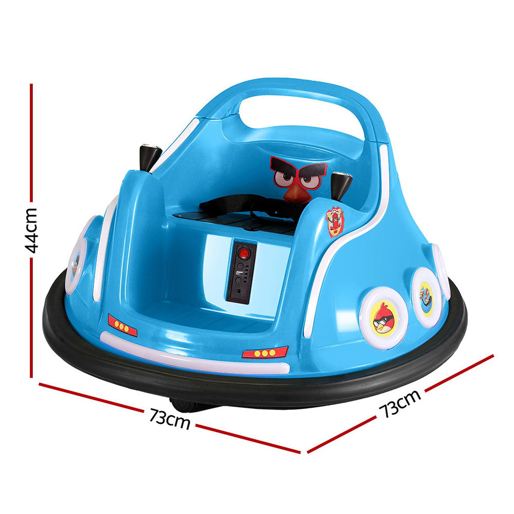 Kids Ride On Car Bumper Electric Toys Cars Light Remote Angry Birds Sticker Blue Fast shipping sale