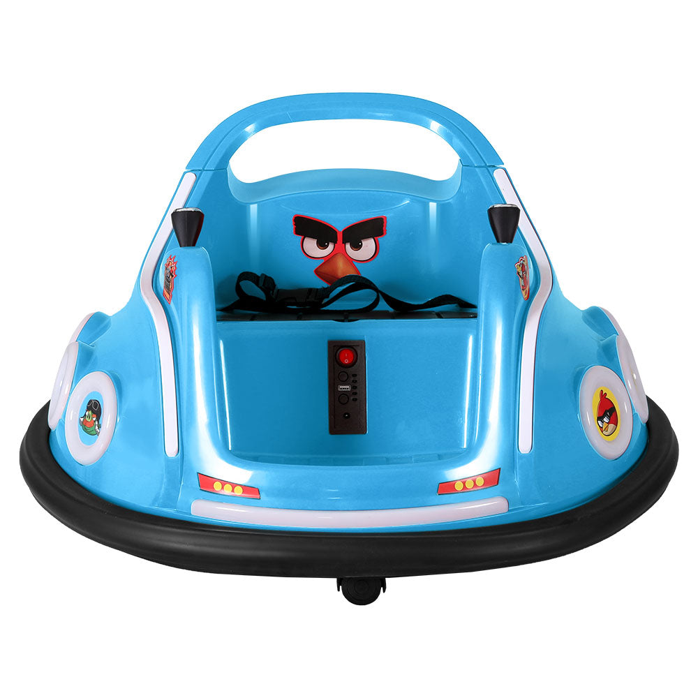 Kids Ride On Car Bumper Electric Toys Cars Light Remote Angry Birds Sticker Blue Fast shipping sale