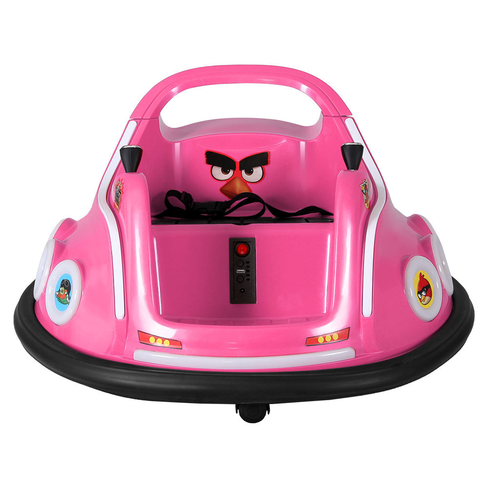 Kids Ride On Car Bumper Electric Toys Cars Light Remote Angry Birds Sticker Pink Fast shipping sale