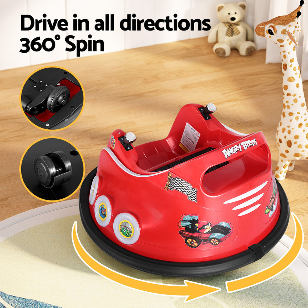 Kids Ride On Car Bumper Electric Toys Cars Light Remote Angry Birds Stickers Red Fast shipping sale