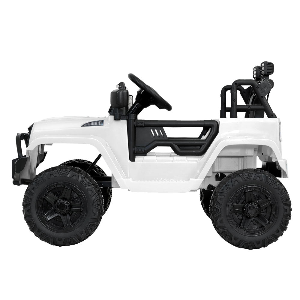 Kids Ride On Car Electric 12V Car Toys Jeep Battery Remote Control White