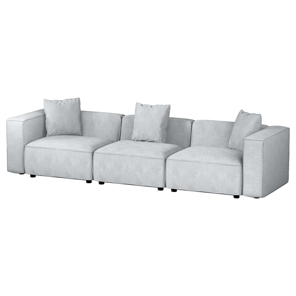 Modular Sofa Chaise Set 3-Seater Grey Fast shipping On sale