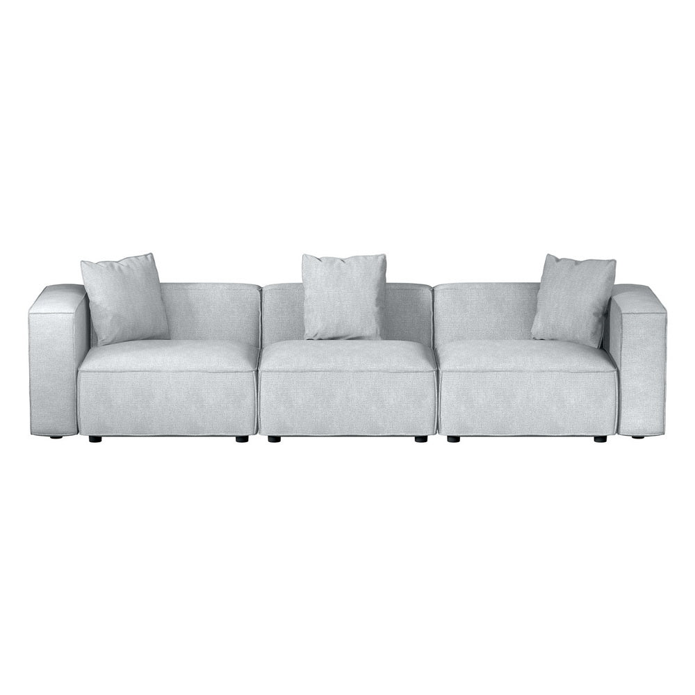 Modular Sofa Chaise Set 3-Seater Grey Fast shipping On sale