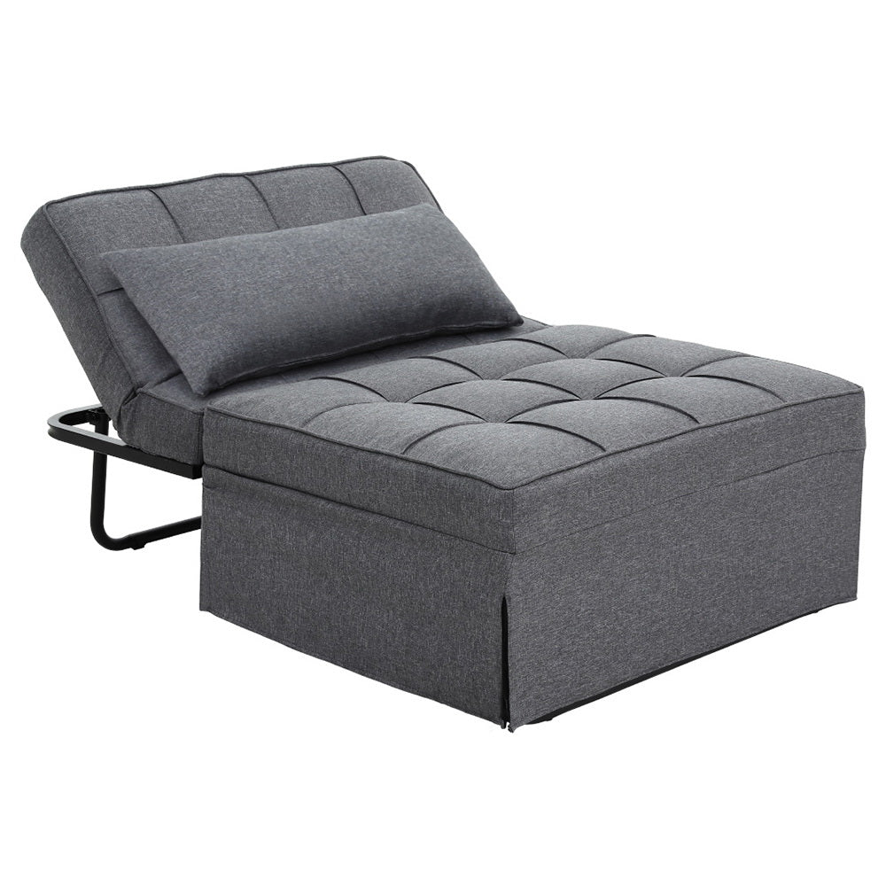 Sofa Bed Ottoman Pillow Folding Linen Grey Siyi Fast shipping On sale