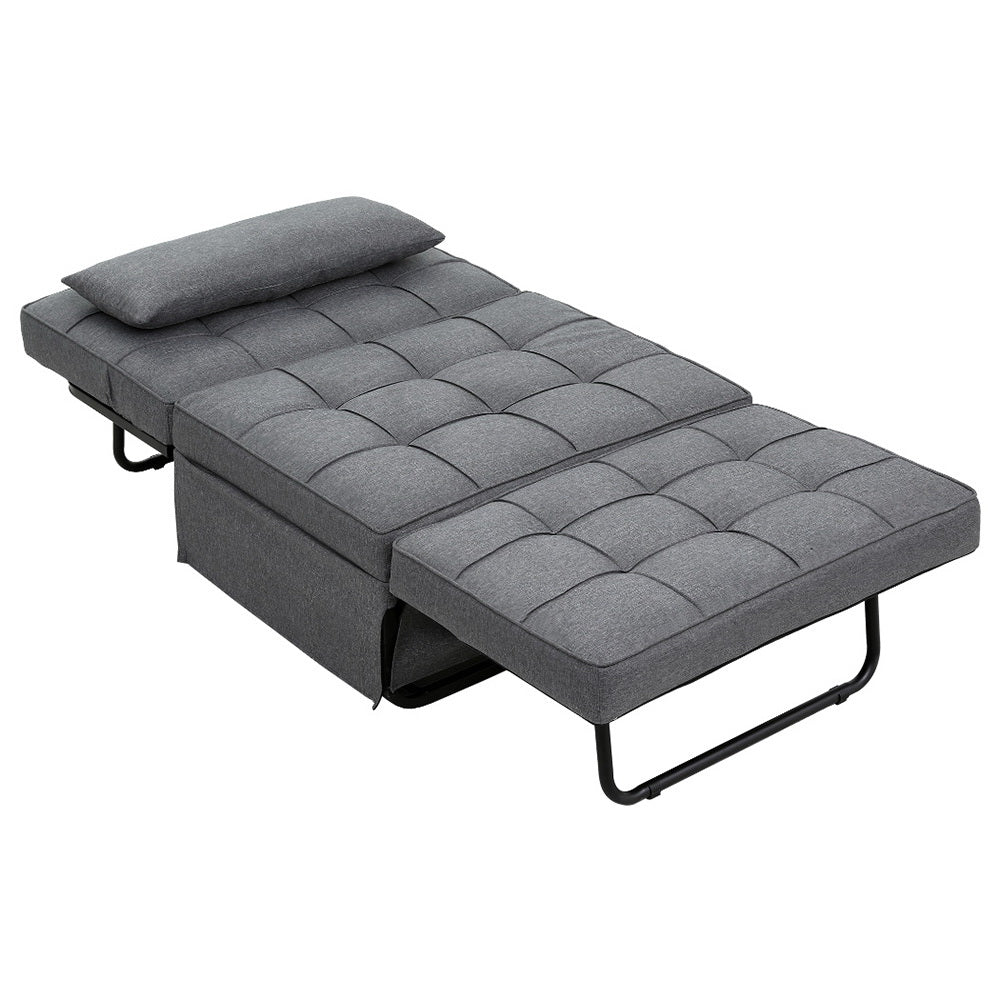 Sofa Bed Ottoman Pillow Folding Linen Grey Siyi Fast shipping On sale